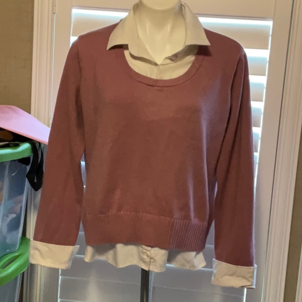 Jason Maxwell Pink Crew Neck Sweater Lightweight Knit
